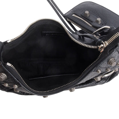 Balenciaga Black Arena Calfskin Leather Le Cagole XS Chain Shoulder Bag