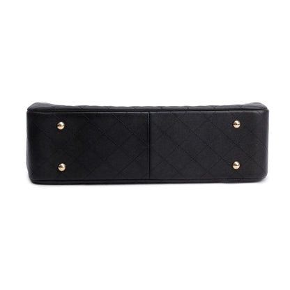 Chanel 2021 Black Caviar Quilted Classic Large Shopping Tote