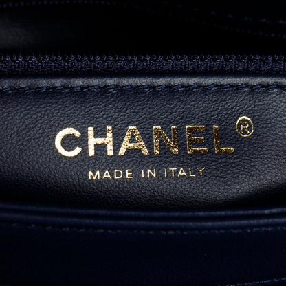Chanel Navy Lambskin Quilted Small Trendy Top Handle Bag