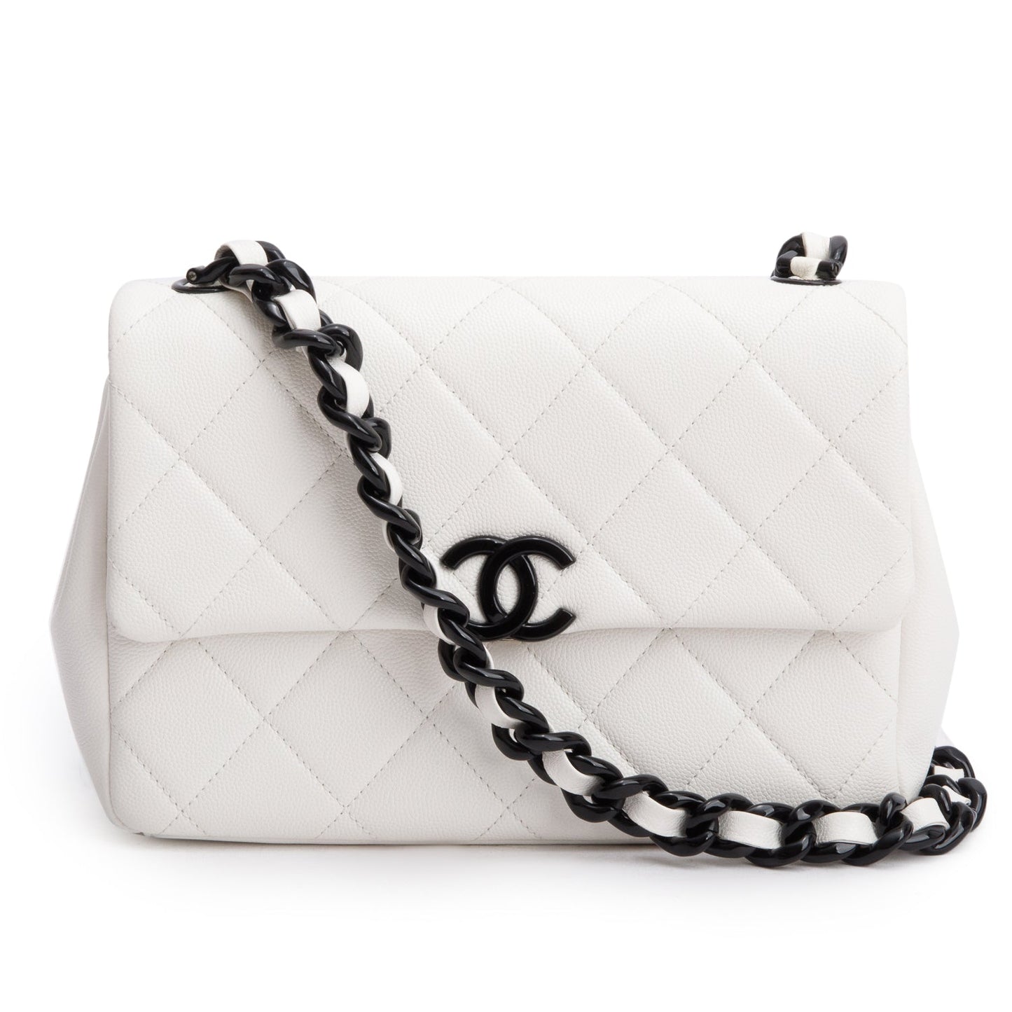 Chanel 2020 White Caviar Quilted My Everything Small Flap Bag