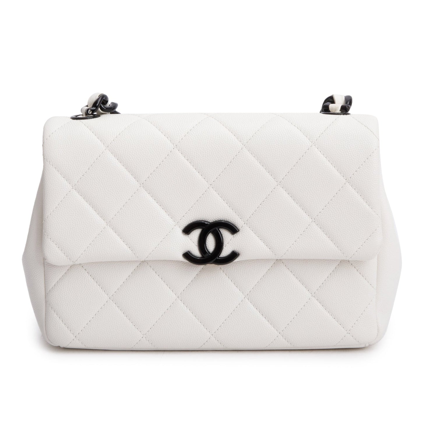 Chanel 2020 White Caviar Quilted My Everything Small Flap Bag