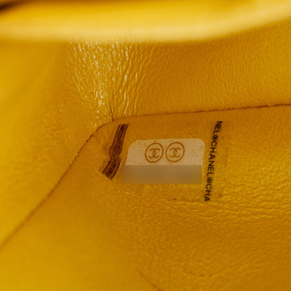 Chanel Yellow Iridescent Caviar Quilted Leather Small Double Flap Bag