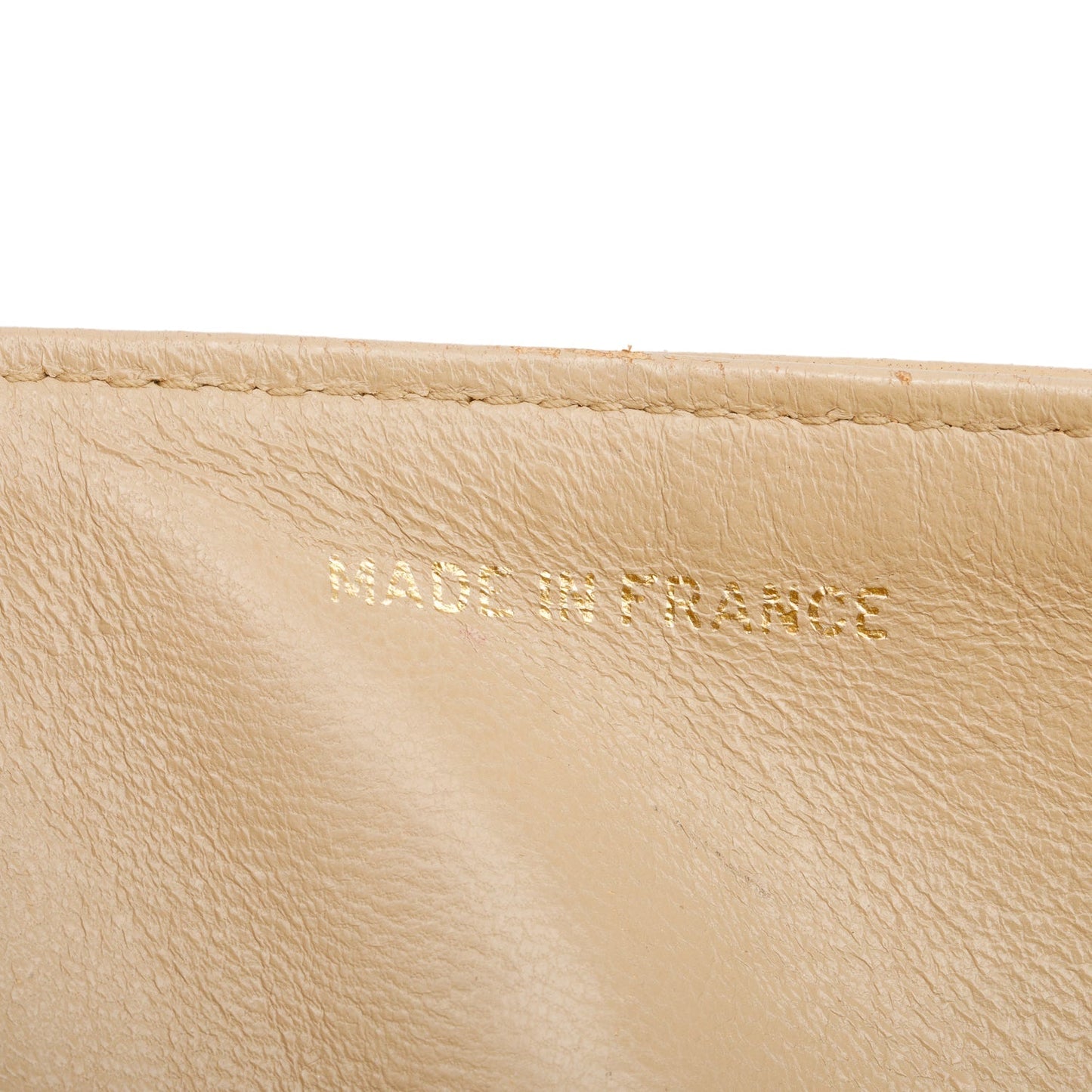 Chanel Vintage Beige Lambskin Quilted Medium Double Flap