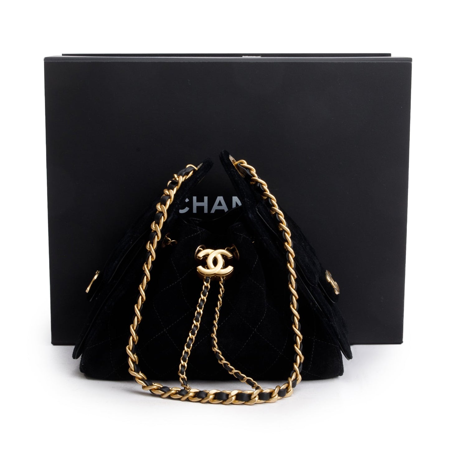 Chanel Black Suede Mini 25 Handbag