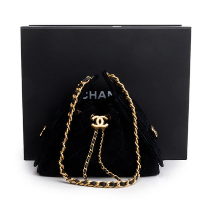 Chanel Black Suede Mini 25 Handbag