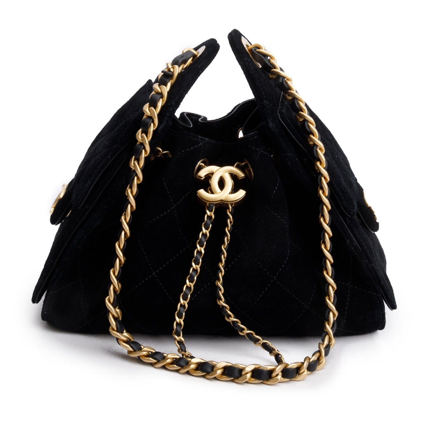 Chanel Black Suede Mini 25 Handbag