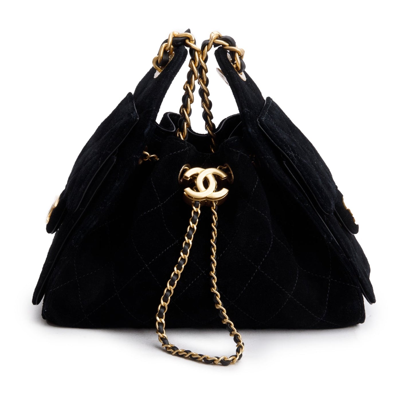 Chanel Black Suede Mini 25 Handbag