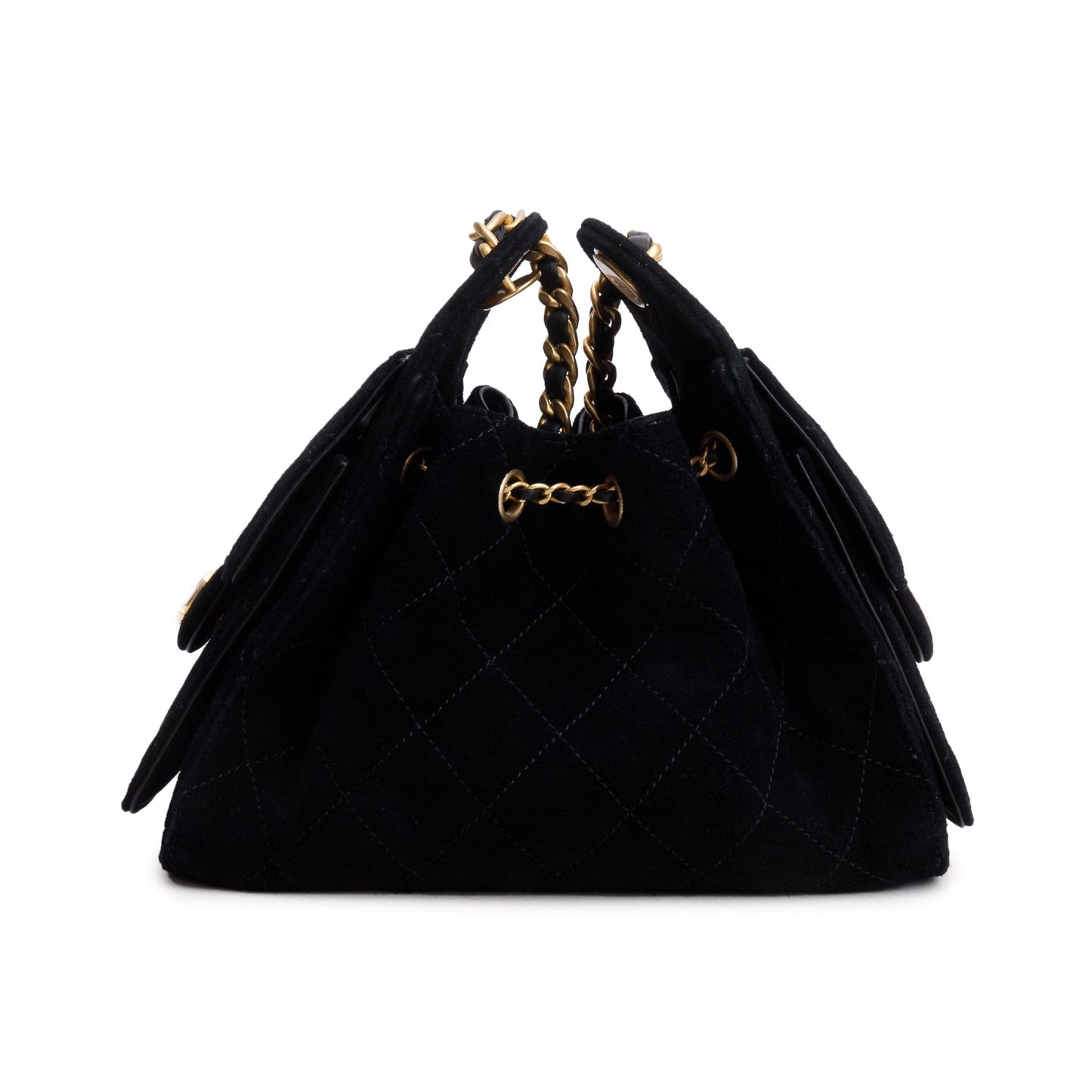 Chanel Black Suede Mini 25 Handbag