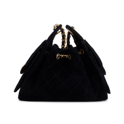 Chanel Black Suede Mini 25 Handbag