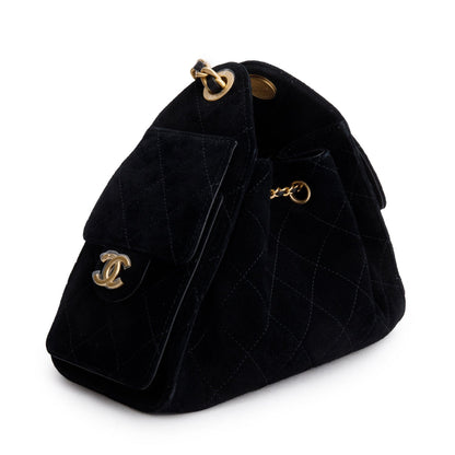 Chanel Black Suede Mini 25 Handbag