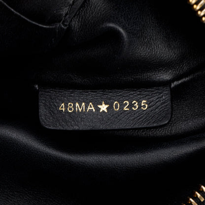 Christian Dior 2025 Black Macrocannage Lambskin Diorstar Hobo Bag