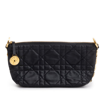 Christian Dior 2025 Black Macrocannage Lambskin Diorstar Hobo Bag