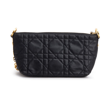 Christian Dior 2025 Black Macrocannage Lambskin Diorstar Hobo Bag