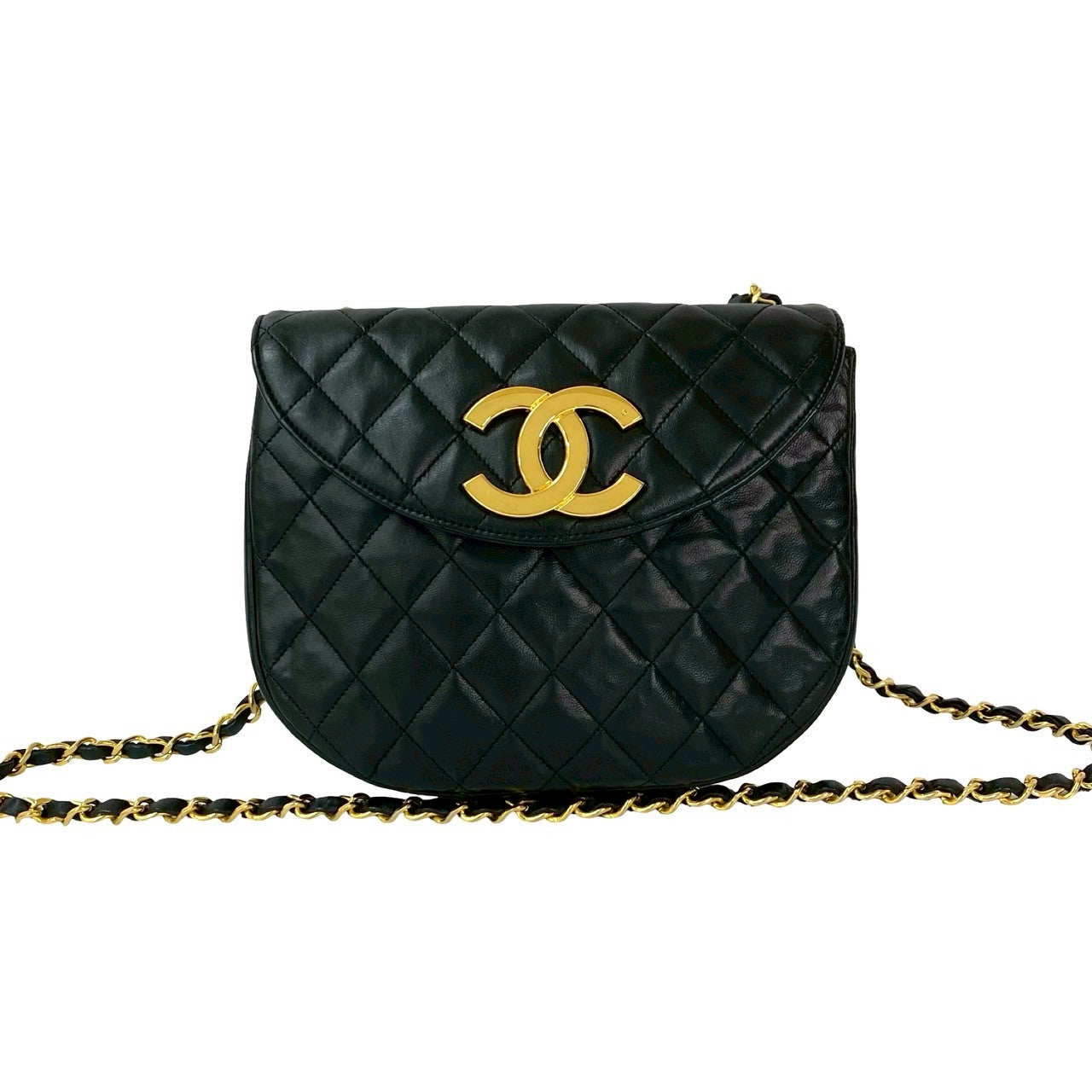 CHANEL Shoulder Bag lambskin black Matrasse