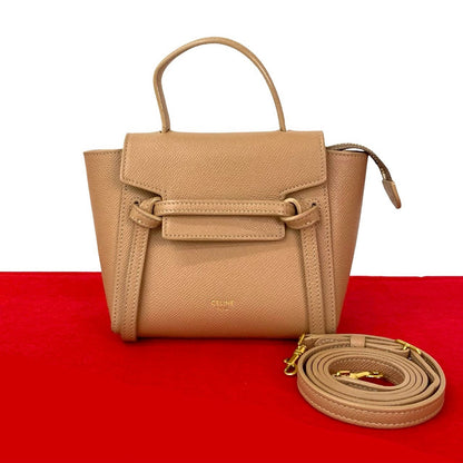 CELINE Shoulder Bag leather pink Belt bag nano