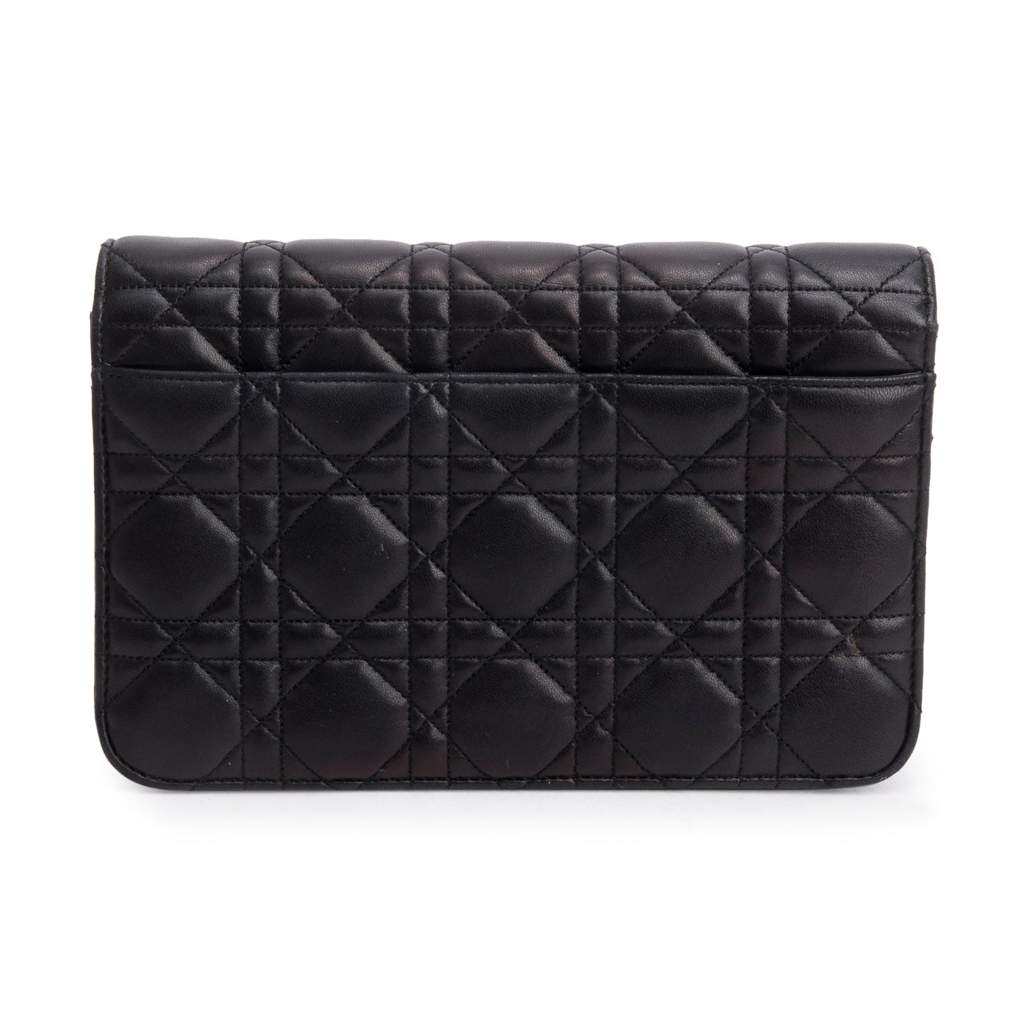 Christian Dior Black Lambskin Cannage Miss Dior Promenade Pouch