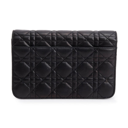 Christian Dior Black Lambskin Cannage Miss Dior Promenade Pouch