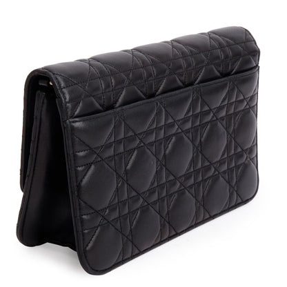 Christian Dior Black Lambskin Cannage Miss Dior Promenade Pouch