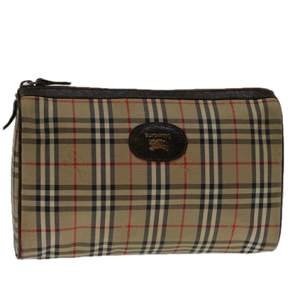 Luxury BurberrySs Nova Check Clutch Bag Canvas Beige Auth 69517