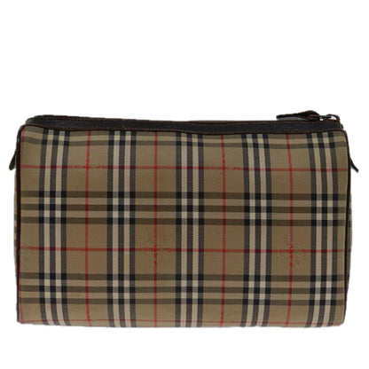 Luxury BurberrySs Nova Check Clutch Bag Canvas Beige Auth 69517