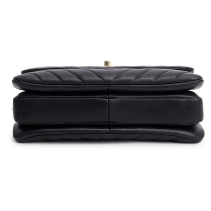 Chanel Black Chevron Lambskin Trendy CC Small Top Handle Flap Bag