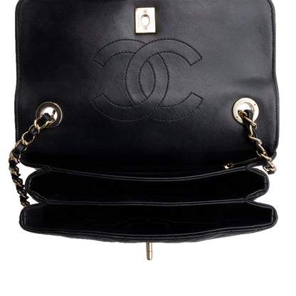 Chanel Black Chevron Lambskin Trendy CC Small Top Handle Flap Bag
