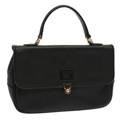 Luxury BurberrySs Hand Bag Leather Black Auth 69546