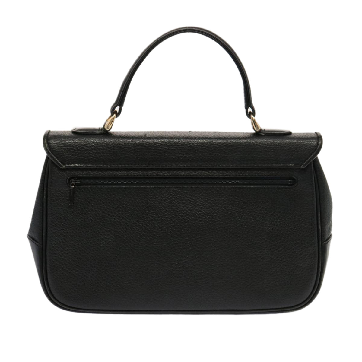 Luxury BurberrySs Hand Bag Leather Black Auth 69546