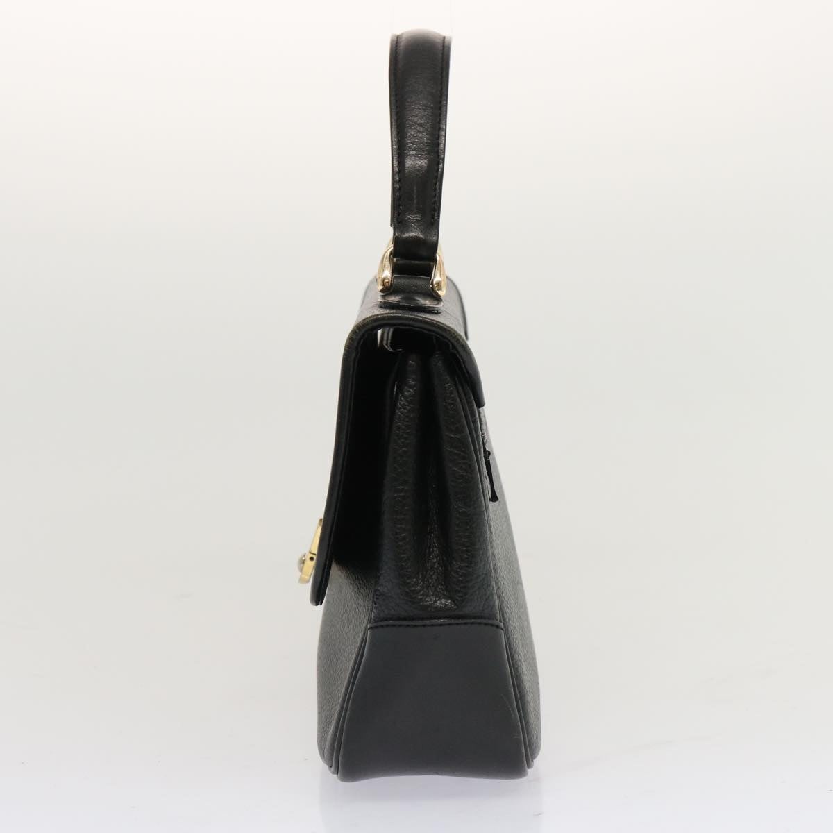 Luxury BurberrySs Hand Bag Leather Black Auth 69546