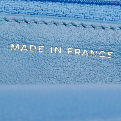 Chanel 2020 Blue Quilted Caviar Leather Classic Wallet on Chain