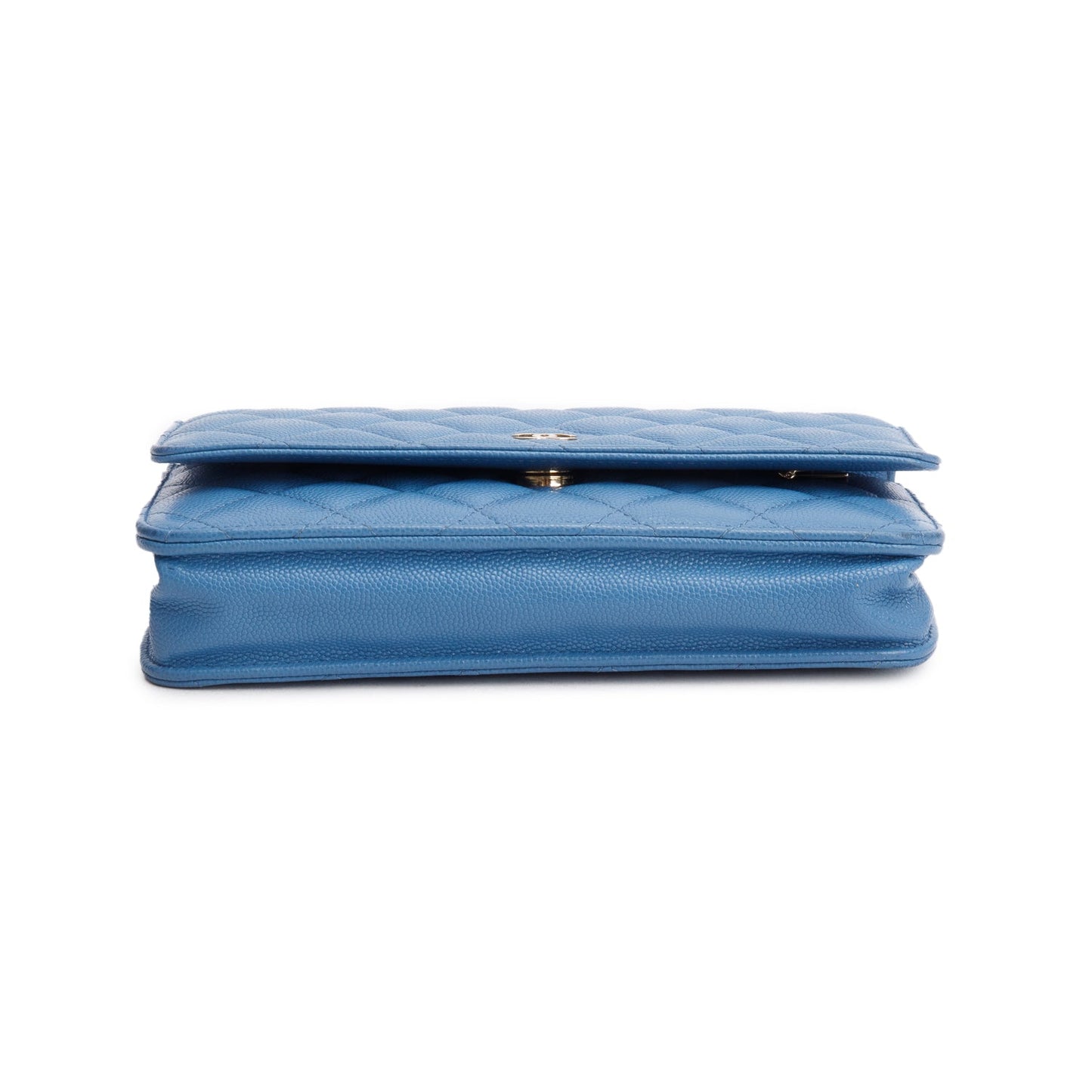 Chanel 2020 Blue Quilted Caviar Leather Classic Wallet on Chain