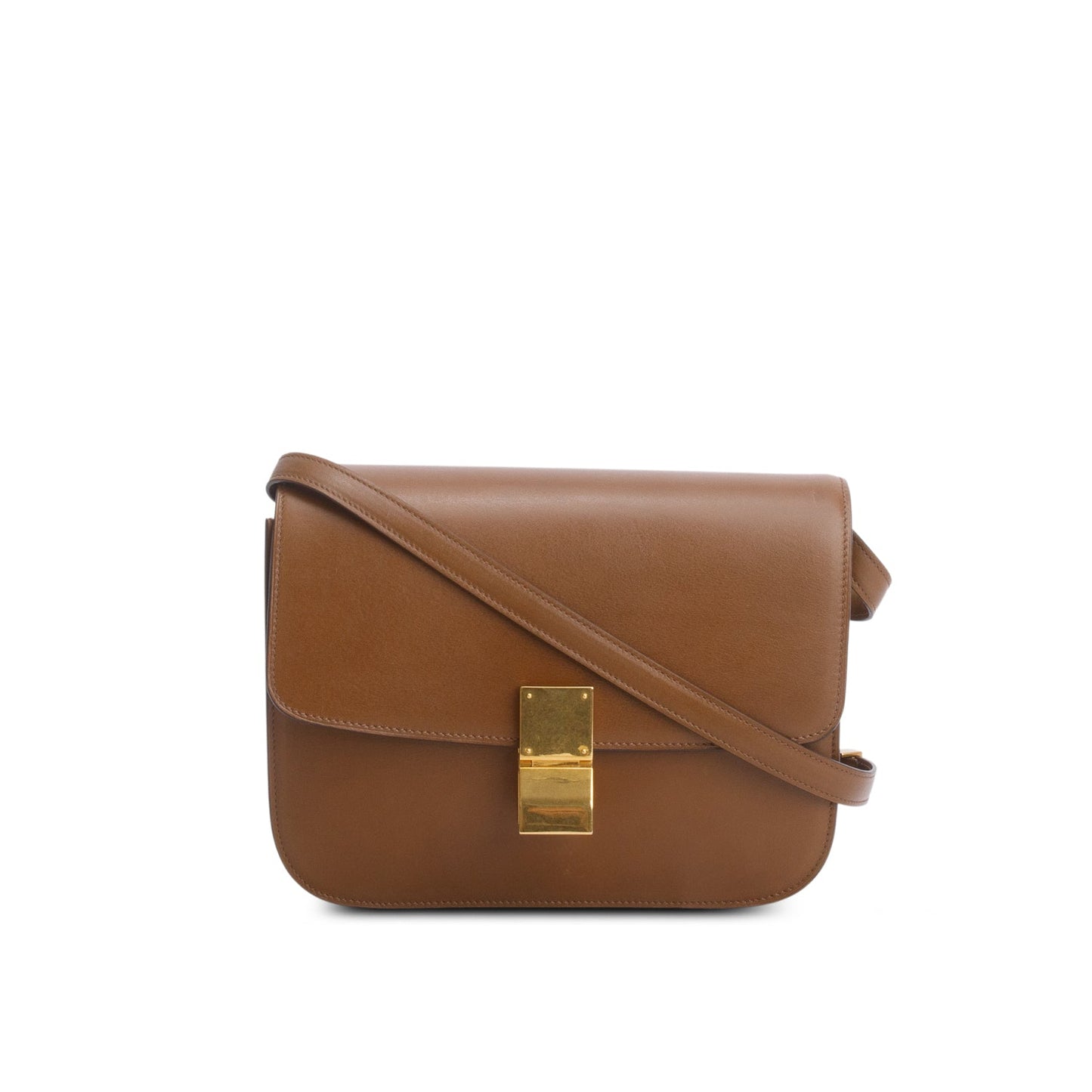 Celine Brown Box Calfskin Medium Classic Box Flap Bag