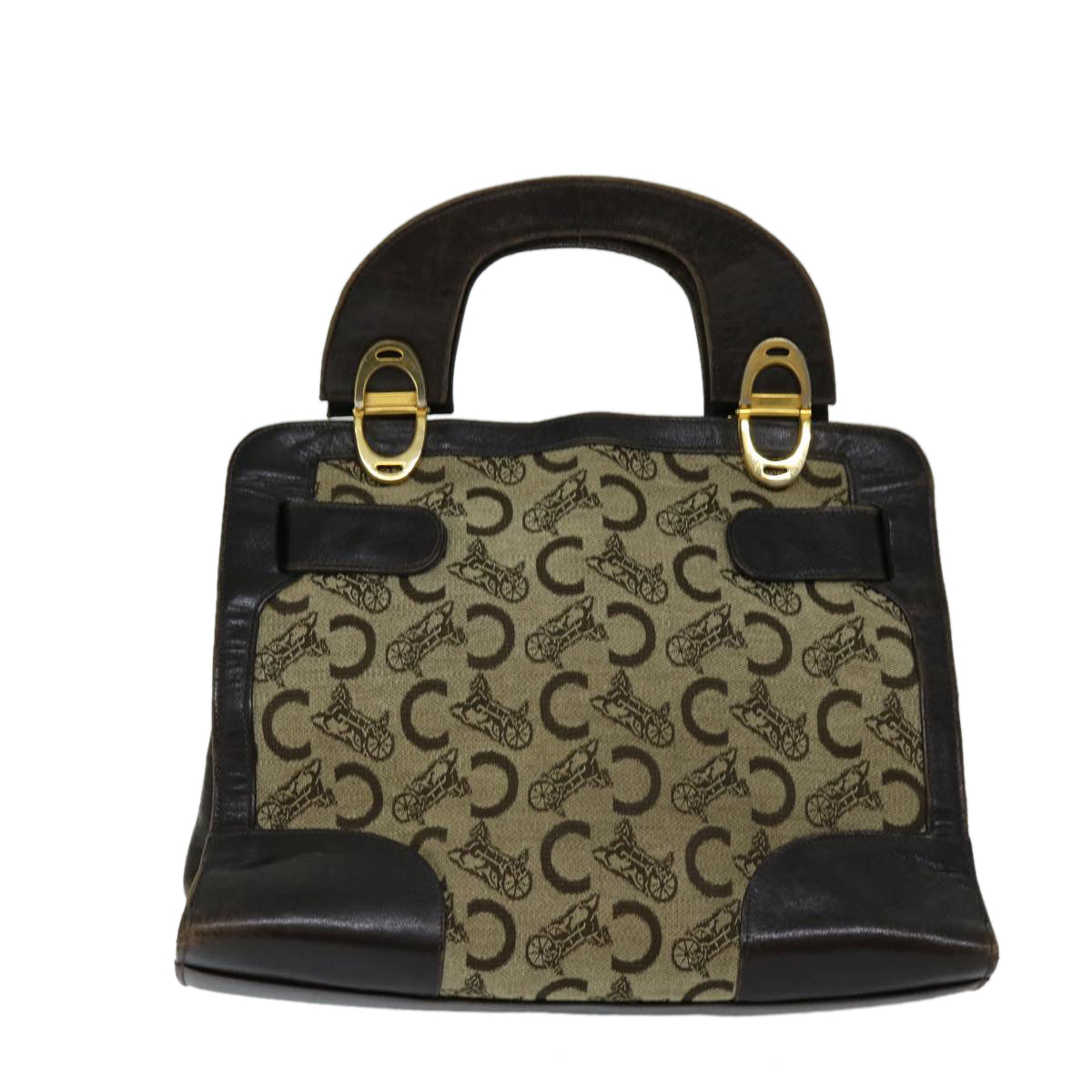 Luxury CELINE C Macadam Canvas Hand Bag Beige  69570