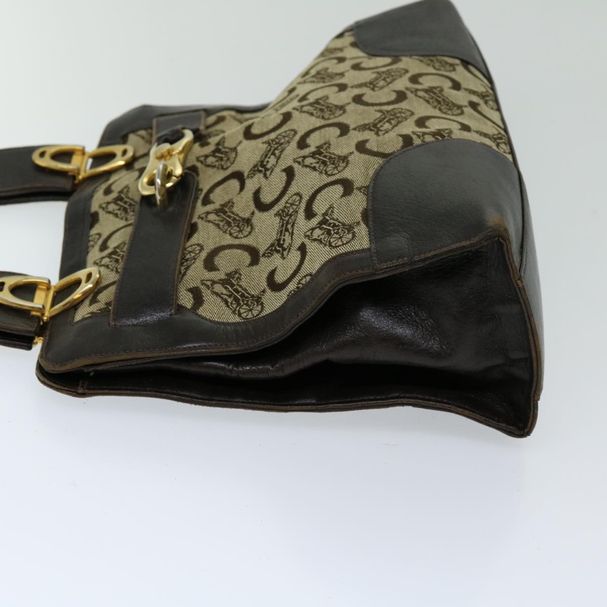 Luxury CELINE C Macadam Canvas Hand Bag Beige  69570