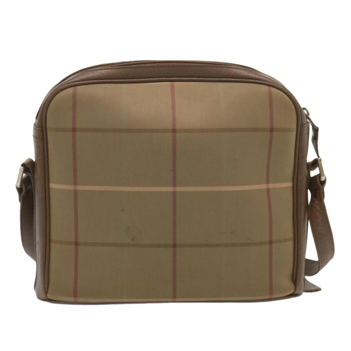 Luxury BurberrySs Nova Check Shoulder Bag Canvas Beige Auth 69572