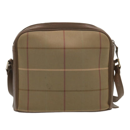 Luxury BurberrySs Nova Check Shoulder Bag Canvas Beige Auth 69572