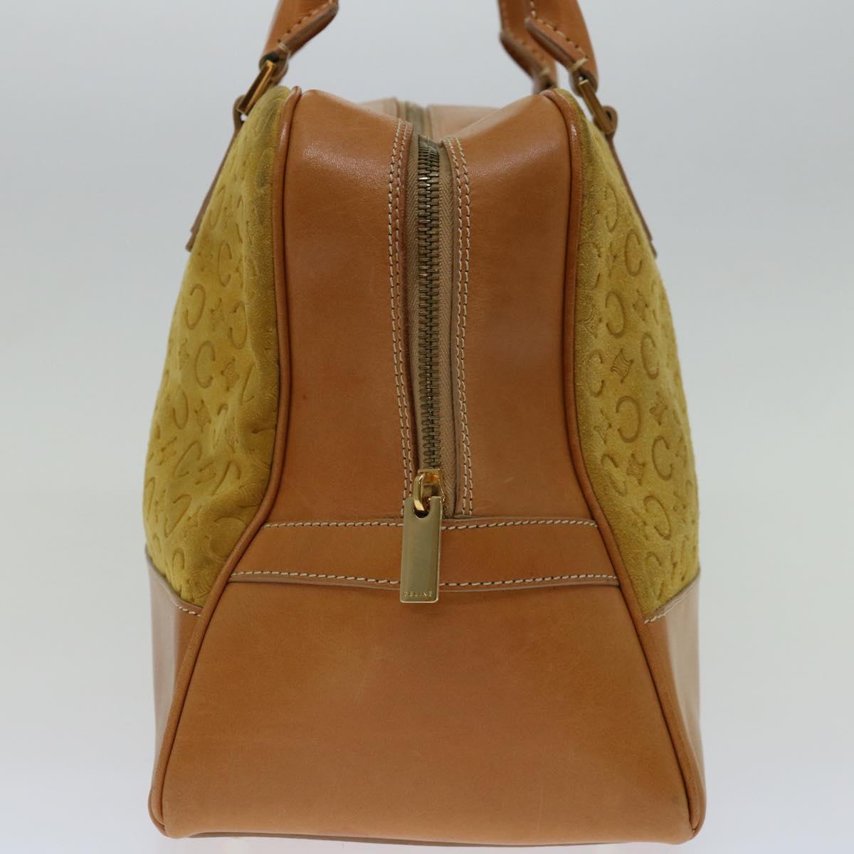 Luxury CELINE C Macadam Canvas Hand Bag Yellow  69573