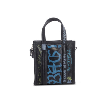 Balenciaga Agneau Leather Graffiti All Over XS Shopper Tote