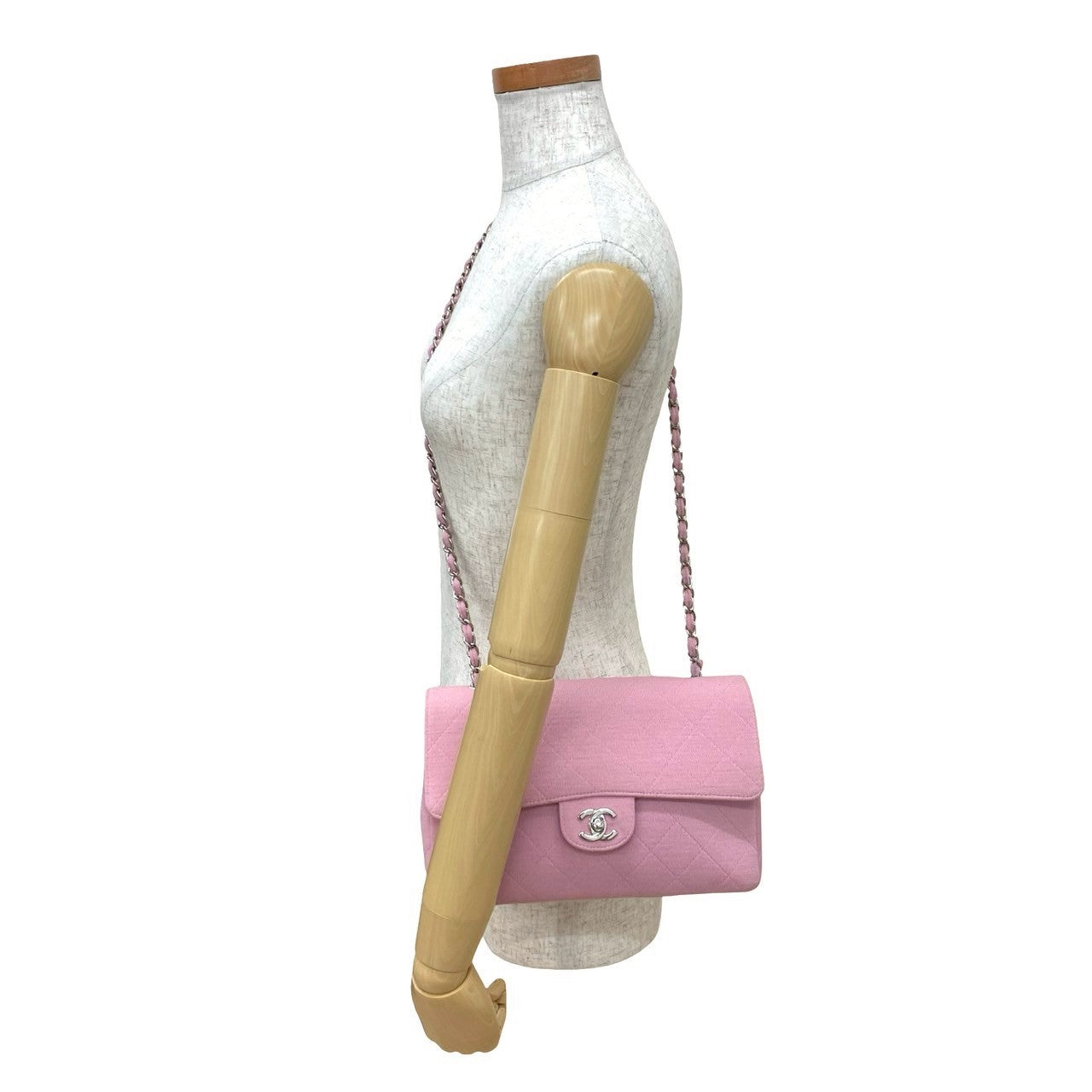CHANEL Shoulder Bag cotton pink Matrasse
