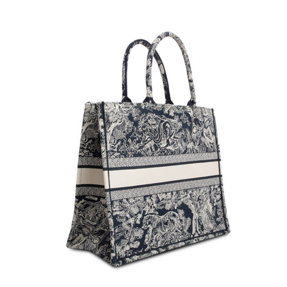 Christian Dior 2022 Canvas Embroidered Large Dioriviera Toile de Jouy Reverse Book Tote