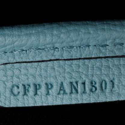 Burberry Teal Grainy Calfskin Leather House Check Medium Banner Tote