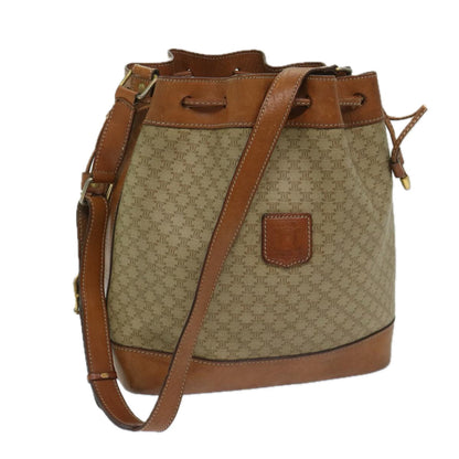 Luxury CELINE Macadam Canvas Shoulder Bag Beige  69628