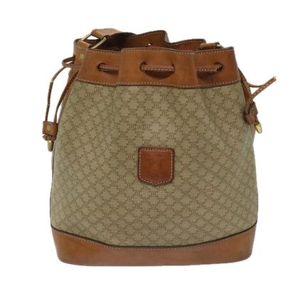 Luxury CELINE Macadam Canvas Shoulder Bag Beige  69628