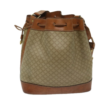 Luxury CELINE Macadam Canvas Shoulder Bag Beige  69628