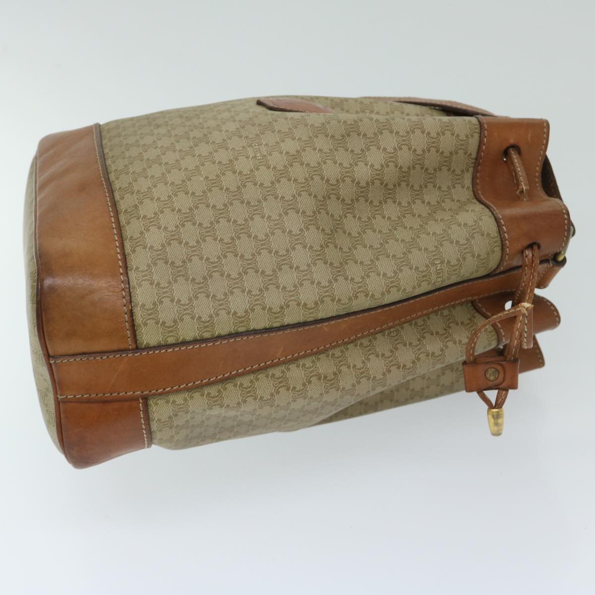 Luxury CELINE Macadam Canvas Shoulder Bag Beige  69628