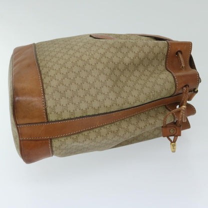 Luxury CELINE Macadam Canvas Shoulder Bag Beige  69628