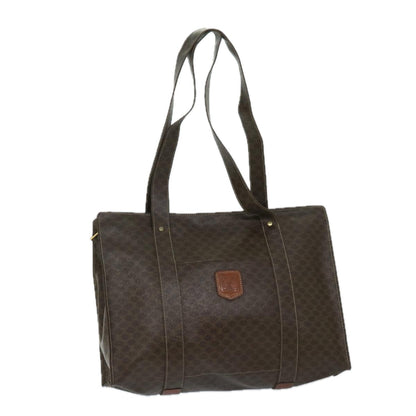 Luxury CELINE Macadam Canvas Tote Bag PVC Leather Brown  69630
