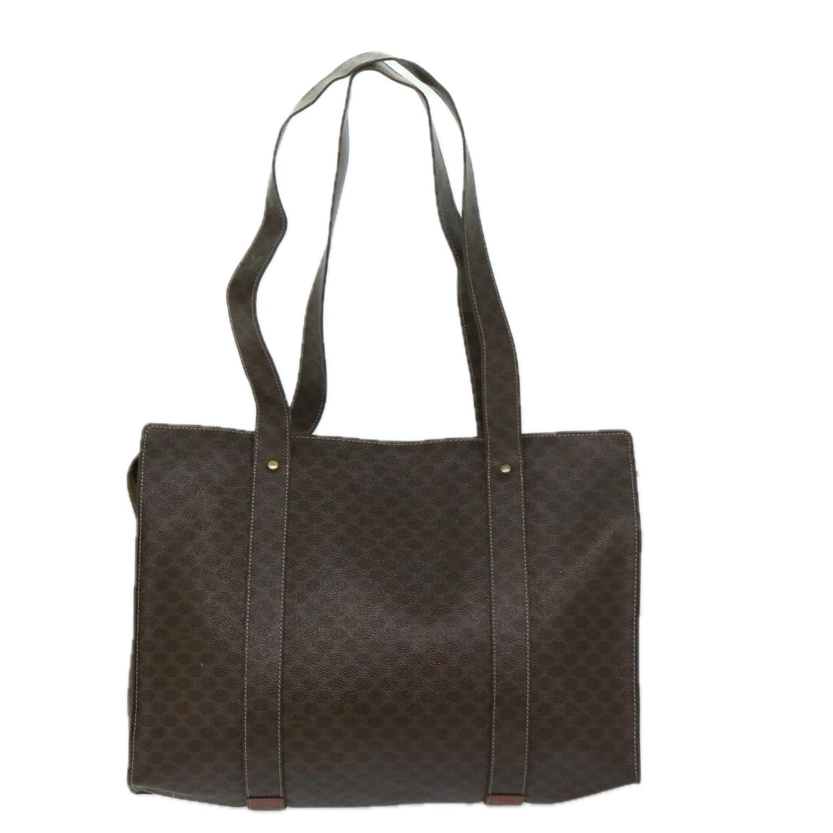Luxury CELINE Macadam Canvas Tote Bag PVC Leather Brown  69630