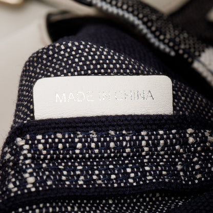 Burberry Navy Canvas Ashby Mega Check Bucket Bag