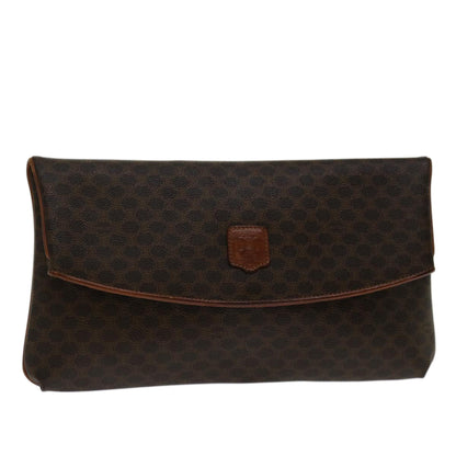 Luxury CELINE Macadam Canvas Clutch Bag PVC Brown  69683